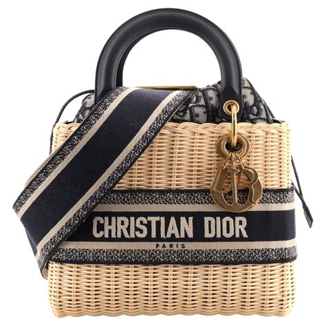 dior wicker bag white|christian dior medium lady bag.